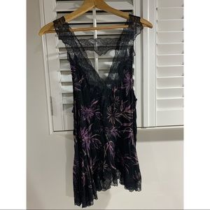 FREE PEOPLE tank with lace trim